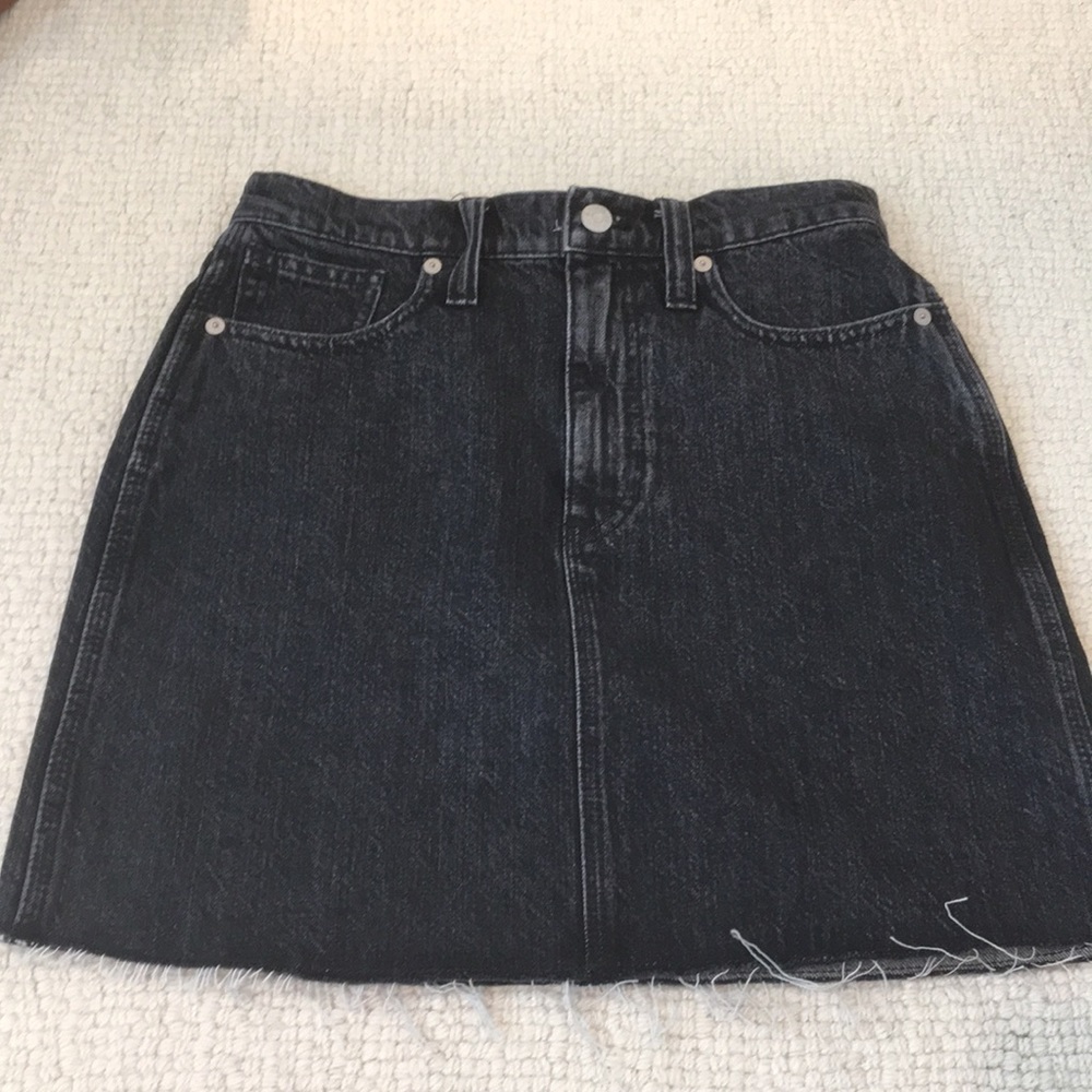 madewell black denim skirt size 26